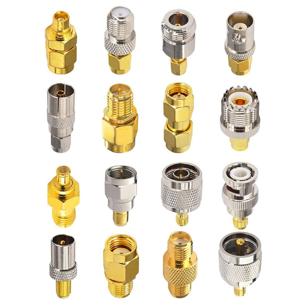 16 Type Sma Connectors Adapter Kits Sma To Mcx/Tv/F/Bnc/Uhf/Rp-Sma 4853816453302
