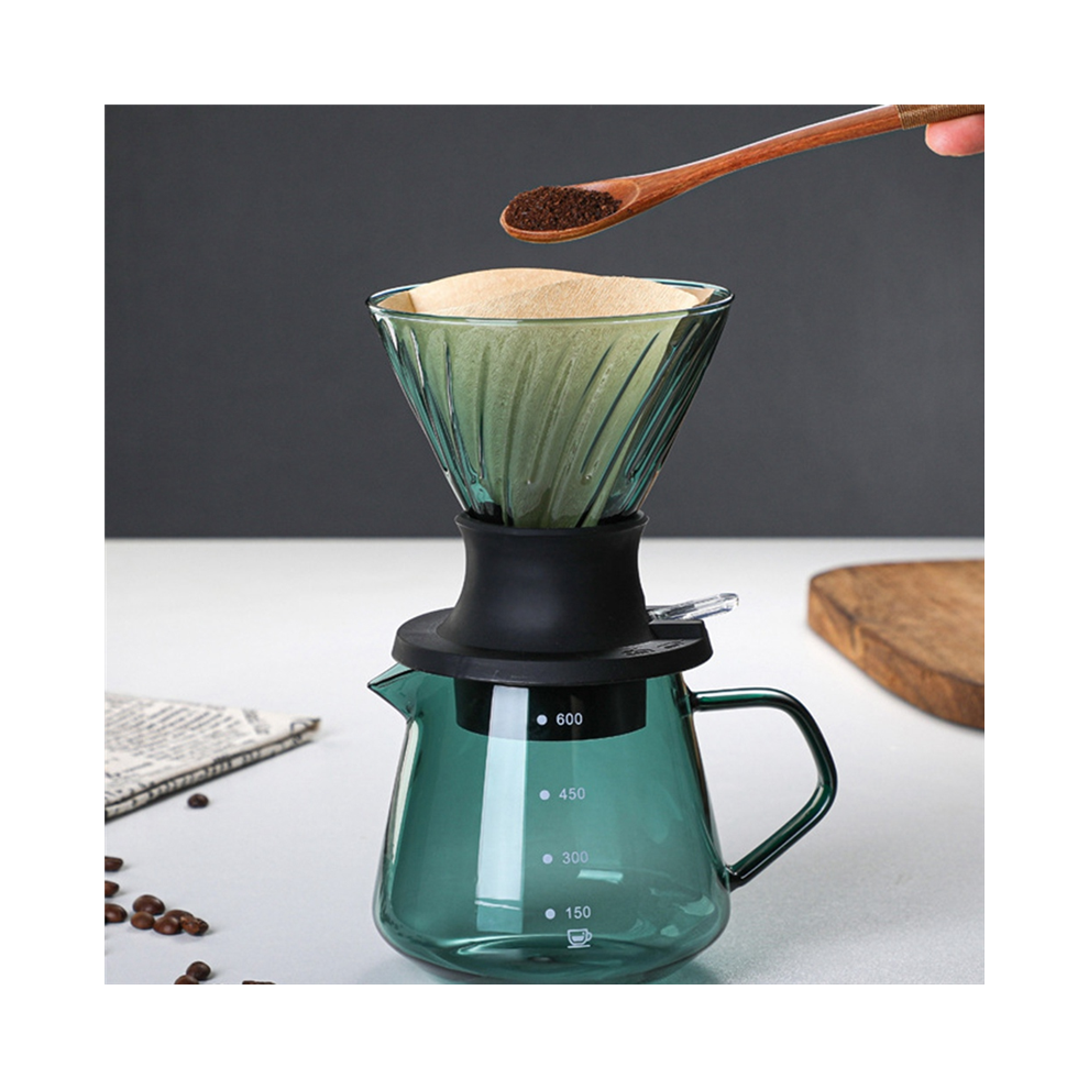 600ML Immersione Per V Forma Drip Coffee Dripper E Filtri Trasparente