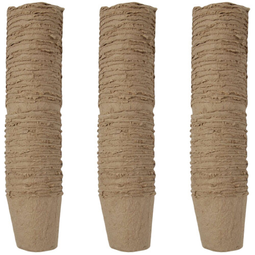 100Pcs Round Degradable Pulp Peat Flower Pot 8x8cm Plant Nursery Cup