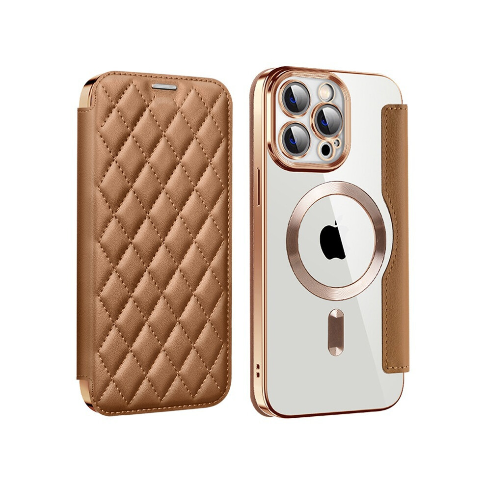 For iPhone16Pro Ardun Small Fragrance Magnetic Phone Case - Brown-image-OPC-PFX9JQY-NEW