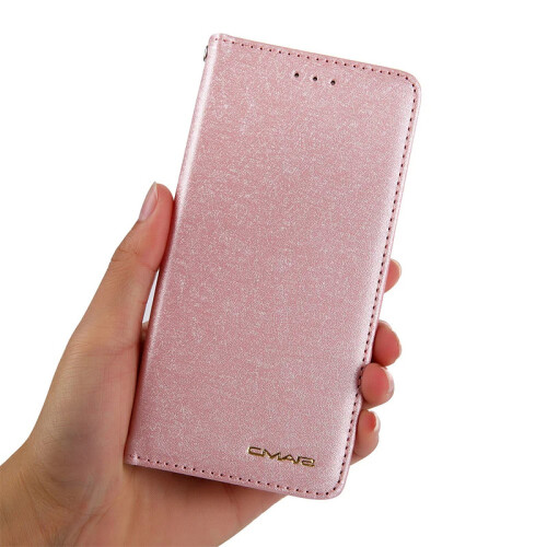 For iPhone12 Ice Crystal Silk Insert Card Wallet Phone Case - Pink 1