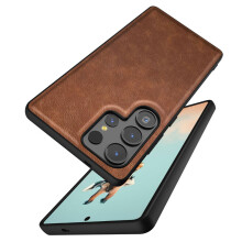 Suitable for Samsung S25 drop-proof mobile phone case retro leather - Brown