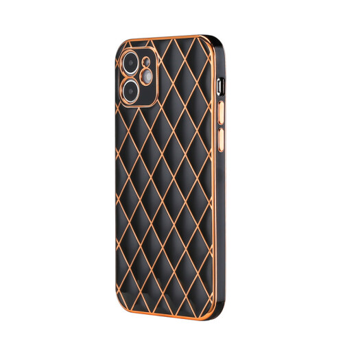 For iPhone11 Lambskin Phone Case - Black