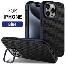 For IPhone11 Carbon fiber protective cover simple mobile phone case - Blue