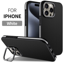 For IPhone11 Carbon fiber protective cover simple mobile phone case - White