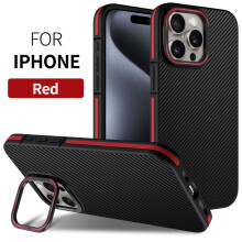 For IPhone11 Carbon fiber protective cover simple mobile phone case - Red