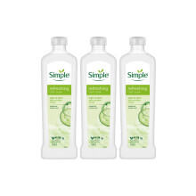3x Simple Kind to Skin Refreshing Bath Soak Cucumber Extract Sensitive Skin, 1L