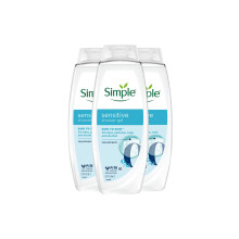 Simple Kind to Skin Sensitive Shower Gel Body Wash w/ Hypoallergenic 675ml, 3pk