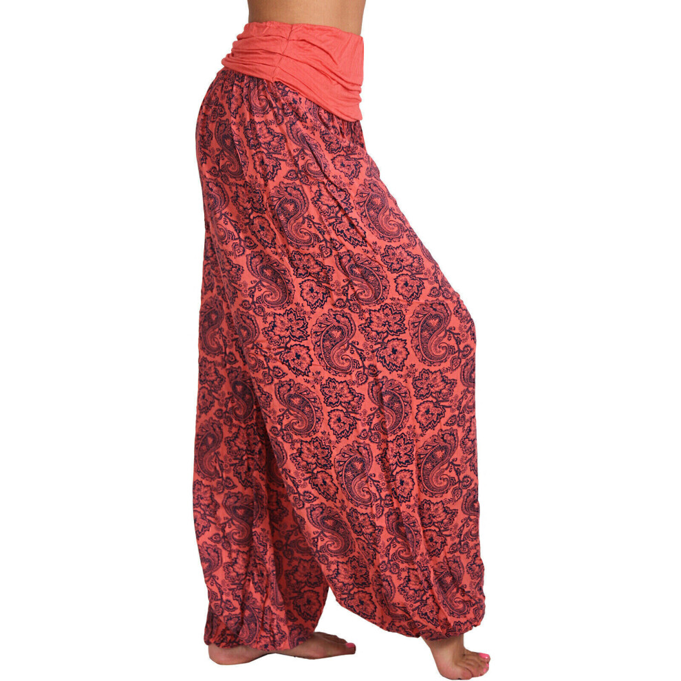 (Red, 4XL = 18) Plus Size Women Ali Baba Harem Pants Baggy Boho Hippy Yoga Trousers Leggings-image-OPC-PFX9MB5-NEW