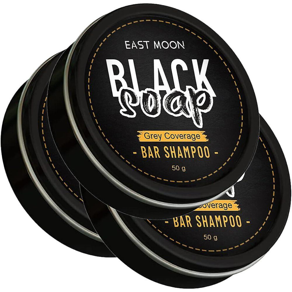 Black,Grey 3X Grey Coverage Bar Shampoo Hair Darkening Black Soap For Grey Hair Cover