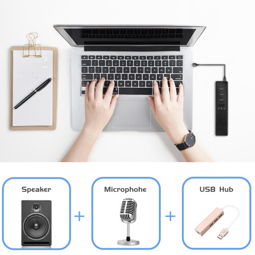 Boxe pentru PC 3 în 1 cu microfon și USB pentru videoconferință 2