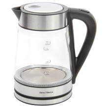 Astro Electra 1.7L Electric Glass Kettle. 2200W Fast Boil with Blue LED, Strix Controller, Cool-Touch Handle, and 360° Rotating Base.