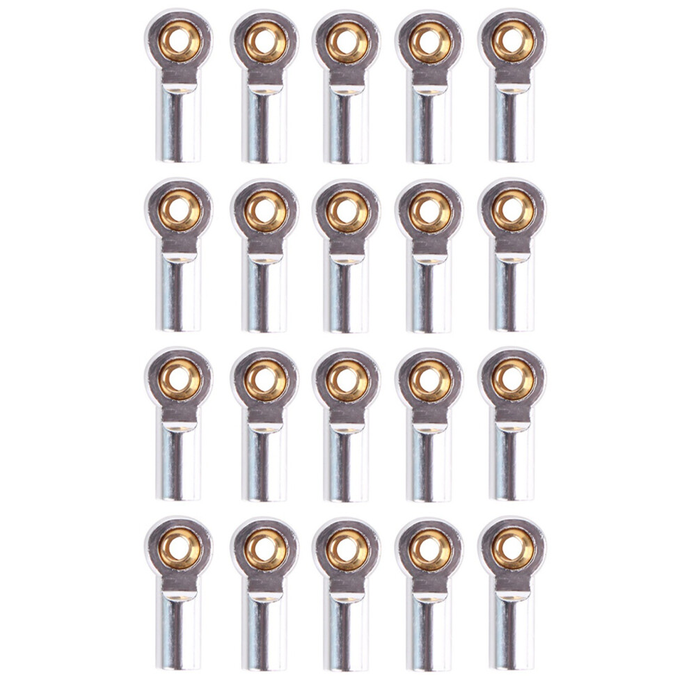 20Pcs Metal M3 Link Tie Rod End Ball Joint For 1/10 Rc Car Crawler Axial Scx10 D90 D110 Cc01, Silver 4852972373967