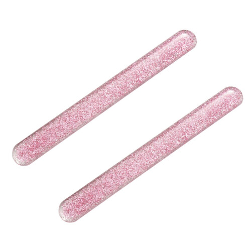 2X Crystal Nail Shiner Nano Mini Buffers Block με φορητή θήκη για φυσικά νύχια