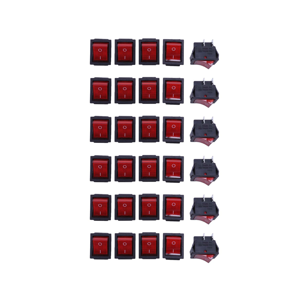 30 X Red Illuminated Light On/Off Dpst Boat Rocker Switch 16A/250V 20A/125V Ac 4852972321289