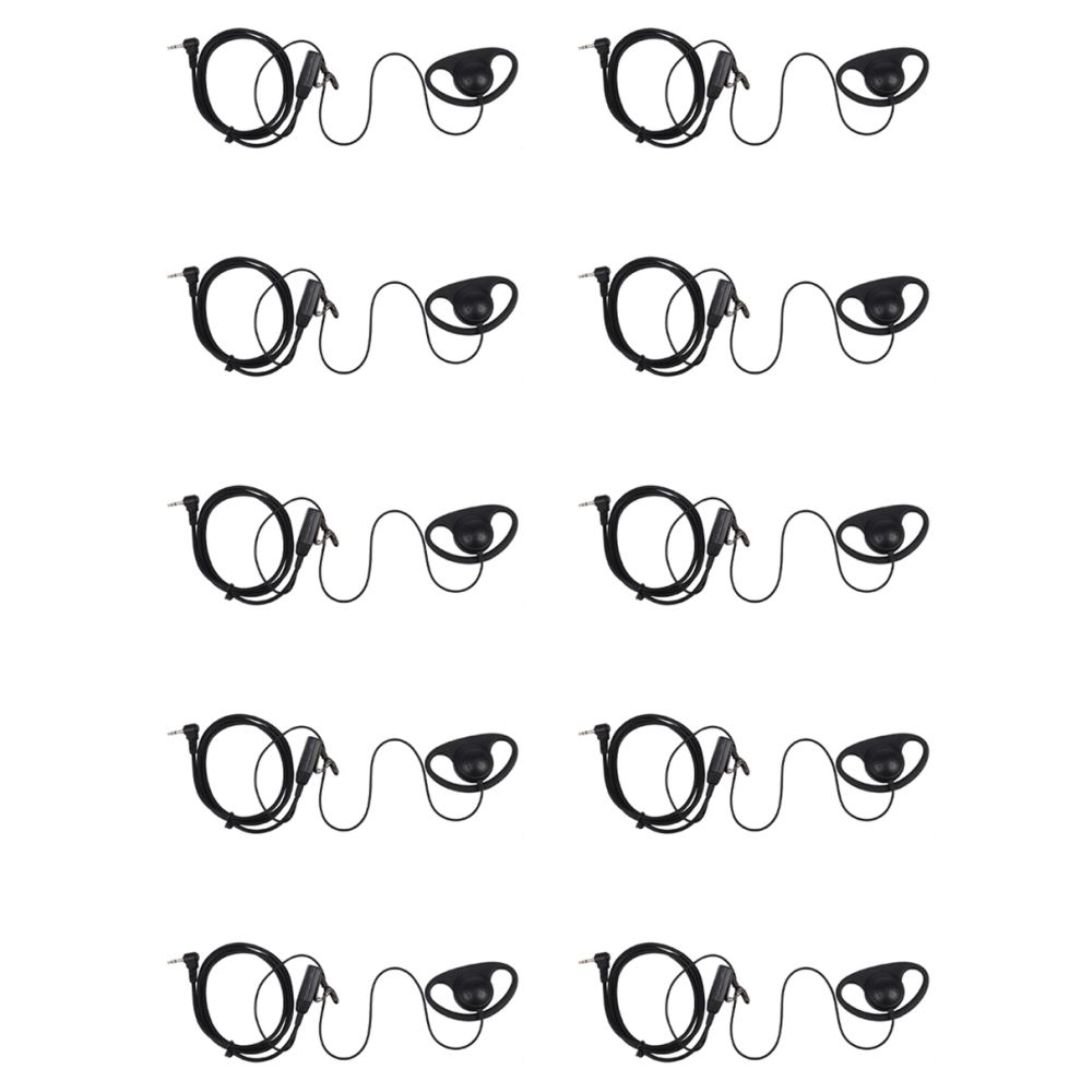 10X 1 Pin D Tipo Auricolare Gancio Orecchio Auricolare Ptt Microfono Auricolare Per Radio Portatile Talkabout Tlkr T3 Walkie Talkie