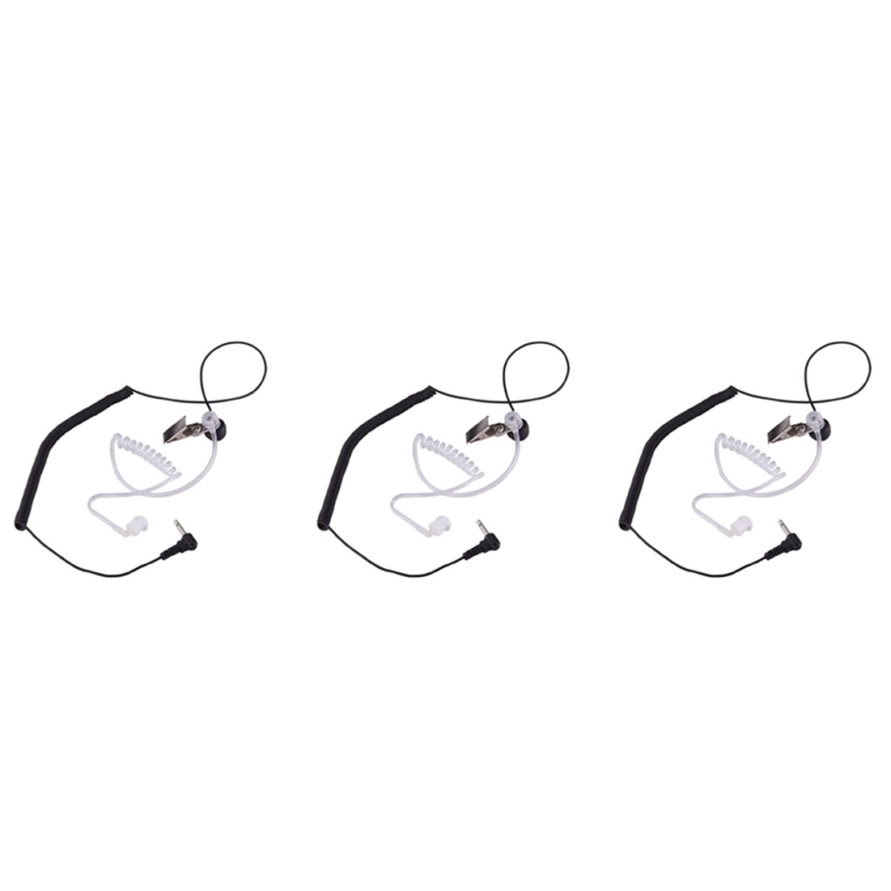 3Pcs 3.5Mm Listen Only Acoustic Tube Earpiece For Apx6000 Apx7000 Apx4000 Headset Earphone Black/White 4853799497249