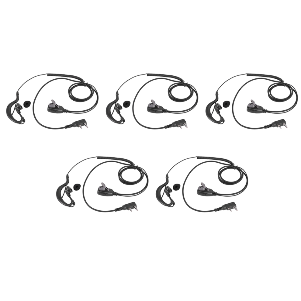 5X 2Pin G Shape Earpiece Ptt Mic Ear Hook Headset For Radio 4853799448913