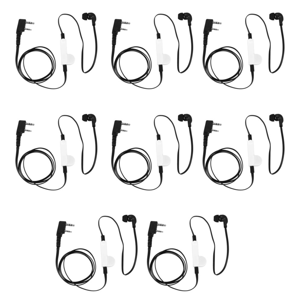 Auricolari 8X 2 Pin Noodle Style K Plug Auricolare Auricolare Per Radio Uv5R -888S Cavo Nero