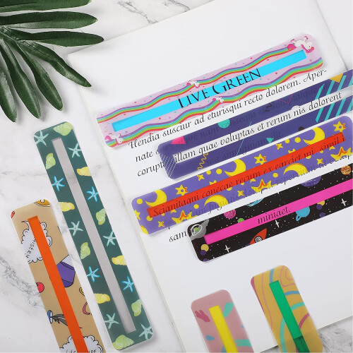 16 Pcs Guided Reading Strips for Kids Overcoming Colored (Cute Style) 2