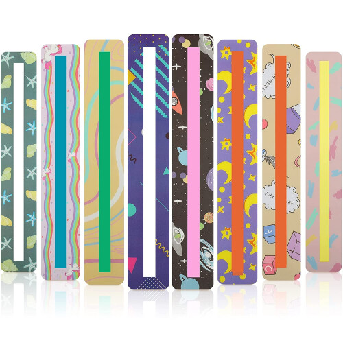 16 Pcs Guided Reading Strips for Kids Overcoming Colored (Cute Style)