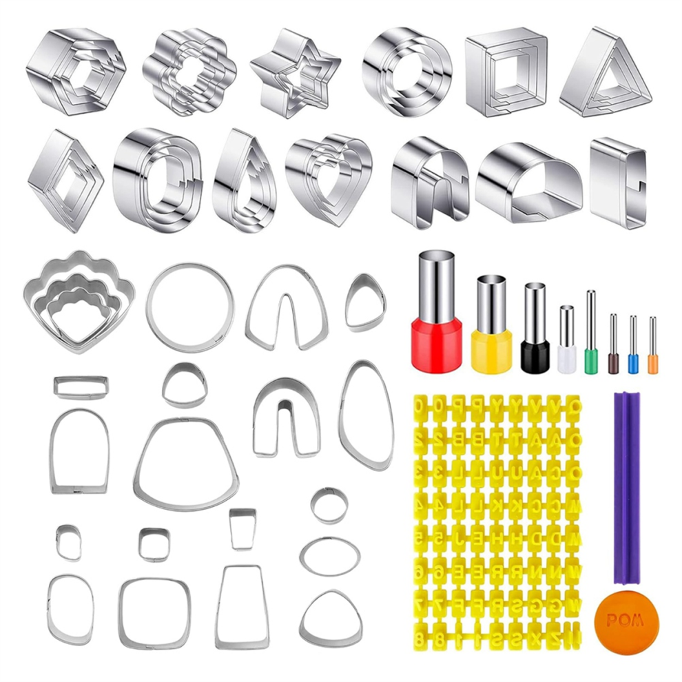60 Pcs Clay Tools Set,Polymer Cutters for Earring Making