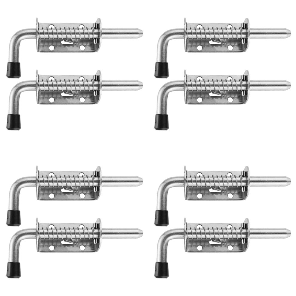 8Pcs 5 Inch Stainless Steel Spring Loaded Latch Pin Barrel Bolt 2Mm Thickened Door Lock Brushed 4853799441389