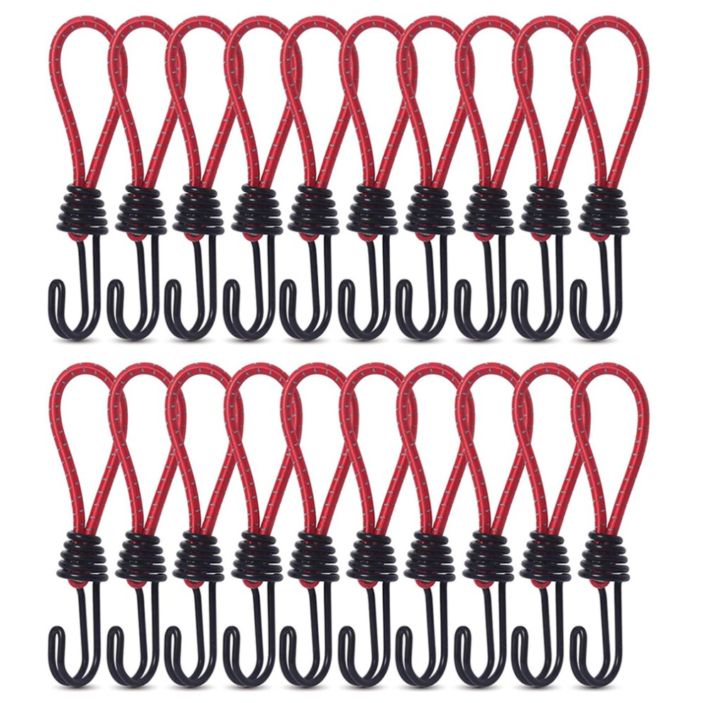 Crochet de corde élastique pour tente, bâche de camping en plein air, rouge