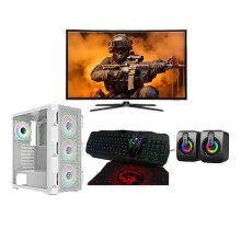 Fast Gaming PC Bundle LunaWhite|Core i7|GT 1030 2GB|16GB RAM|128GB+1TB
