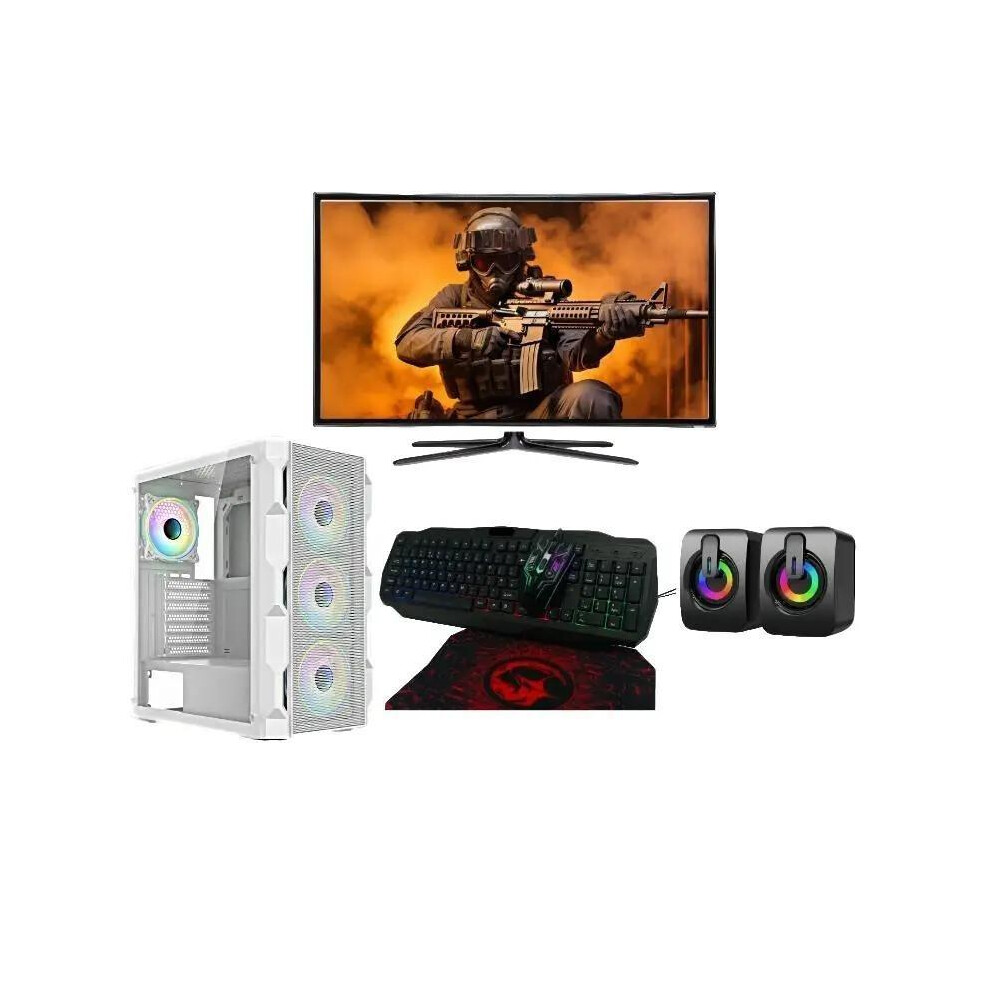 Fast Gaming Pc Bundle Lunawhite|Core I7|Gt 1030 2Gb|16Gb Ram|128Gb+1Tb White 5065022419235