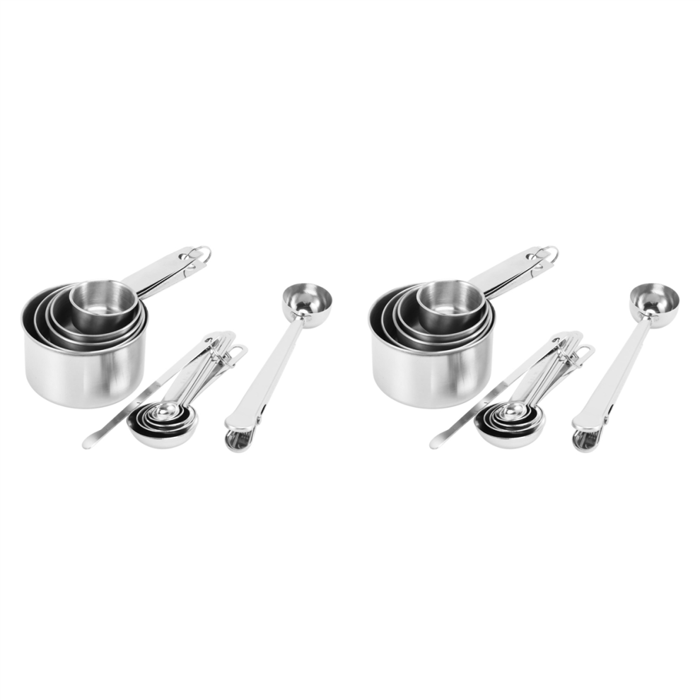 Ensemble de 26 tasses et cuillères à mesurer, lot de 2 pinces à café pour café sec
