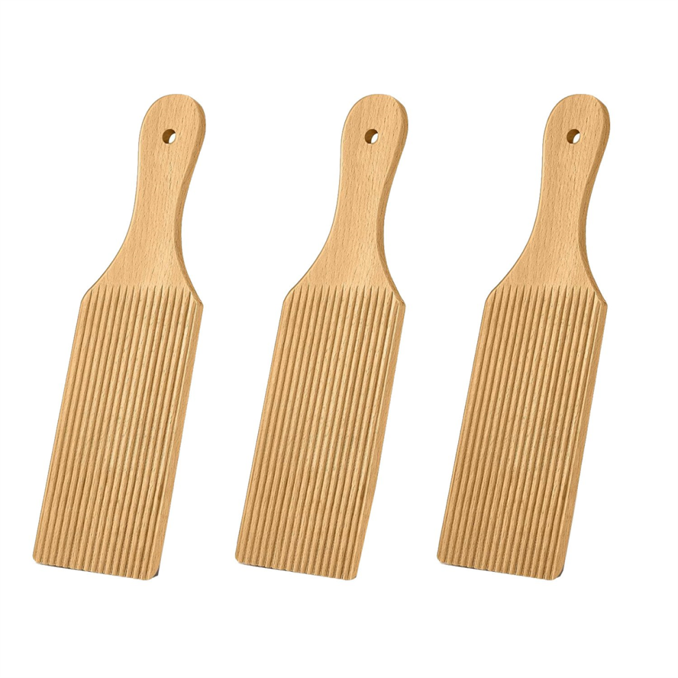 3 Pcs Gnocchi Boards and Wooden Butter Paddles for Rolling Dough