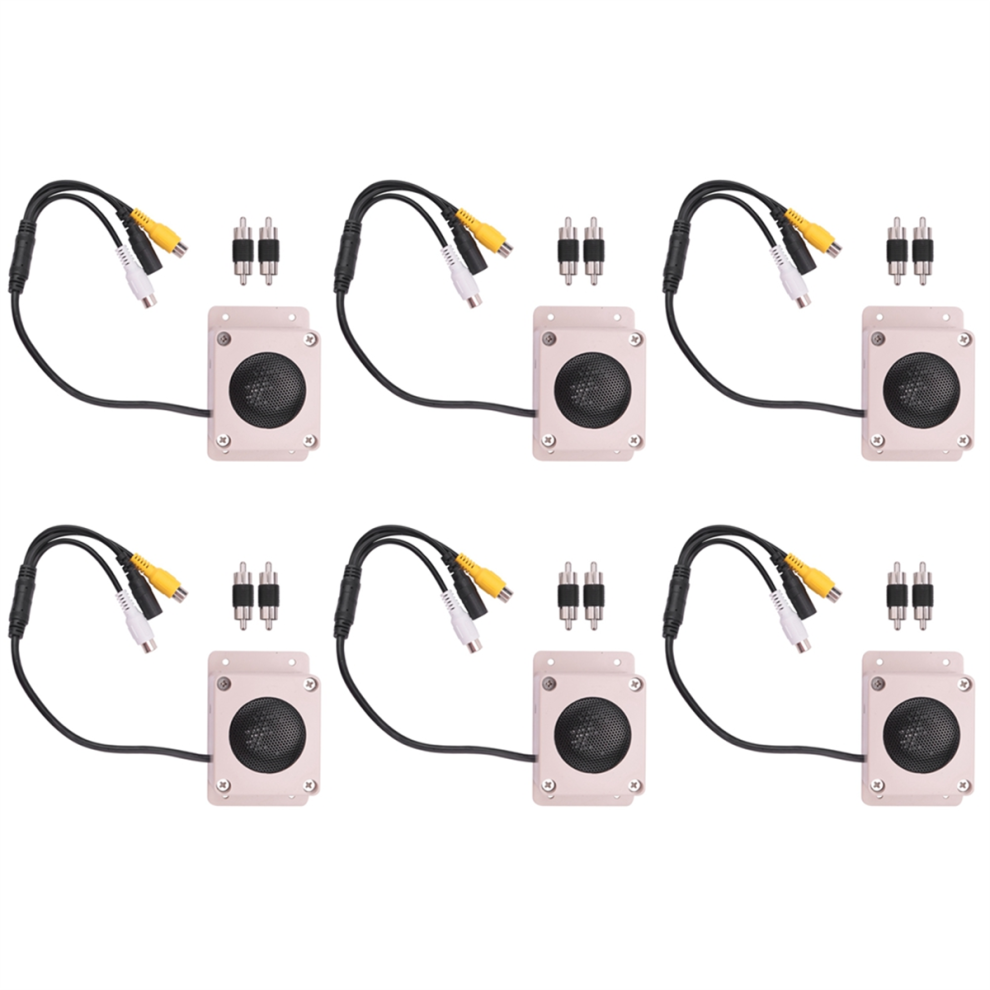 Lot de 6 microphones et haut-parleurs pour caméra de sécurité, enregistrement audio IP étanche, interphone radio bidirectionnel