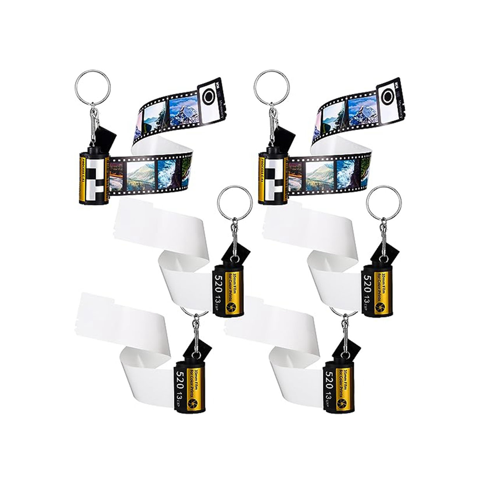 Lot de 6 porte-clés en rouleau de film pour appareil photo à sublimation avec image d'album photo