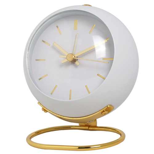 Alarm Clocks,Retro Backlight Simple Design Small Desk Clock White