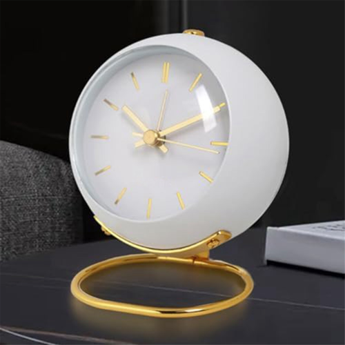 Alarm Clocks,Retro Backlight Simple Design Small Desk Clock White 2