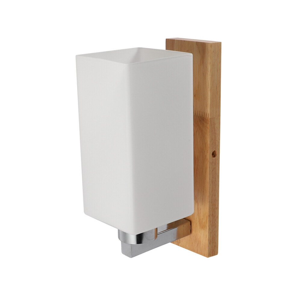 Applique murale à LED en bois avec abat-jour en verre pour couloir, chambre à coucher, chevet
