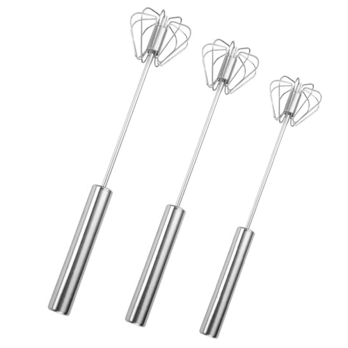 Press and rotate semi-automatic egg beater stainless steel
