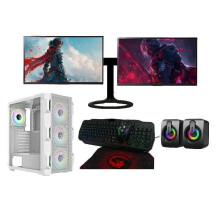 Gaming PC LunaWhite Dual Monitor core i5 16GB RAM 128GB +1TBGT1030 2GB