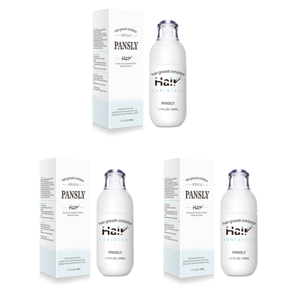 3X Hair Growth Inhibitor Removal Cream Beard Bikini Intimate Face Legs Body Armpit Painless 50Ml