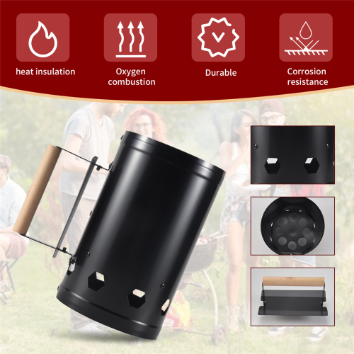 Barbecue Tools Charcoal Ignition Barrels Bamboo Chimney 1