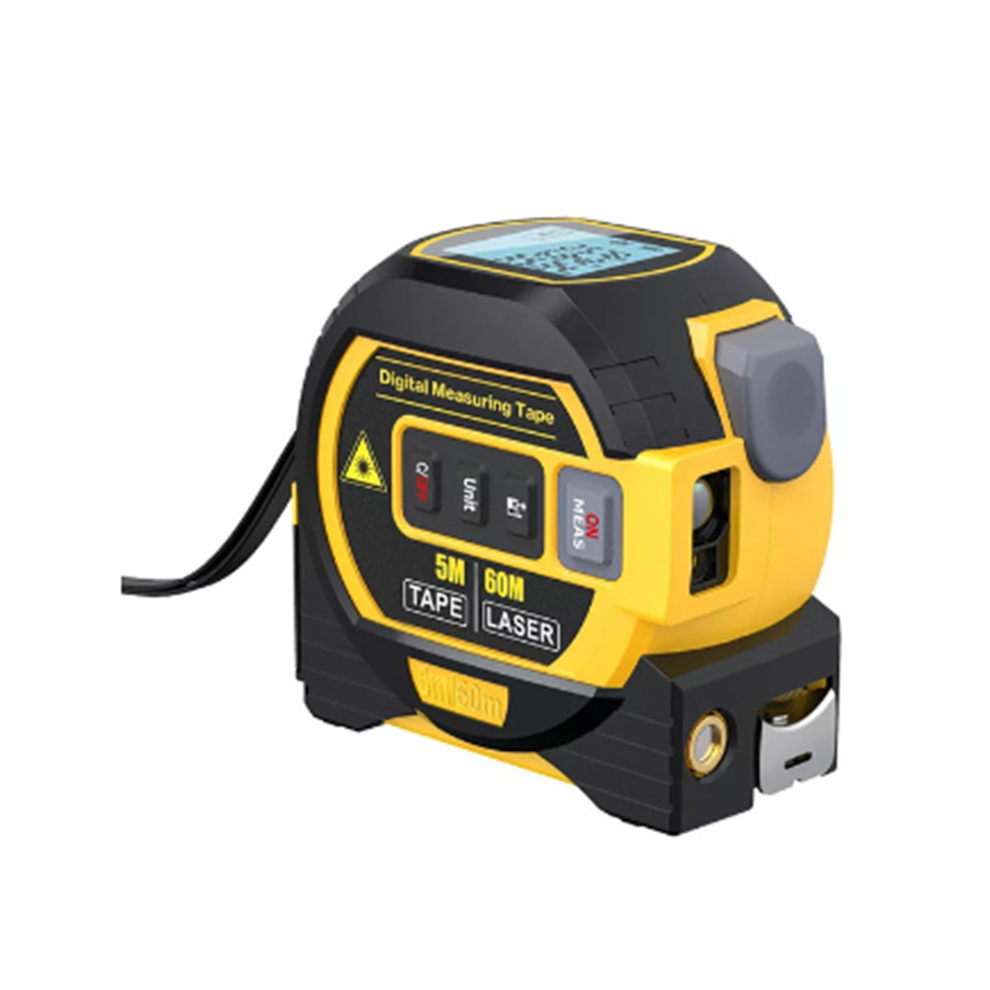 Télémètre laser numérique LCD 3 en 1 60 m avec ruban à mesurer 5 m