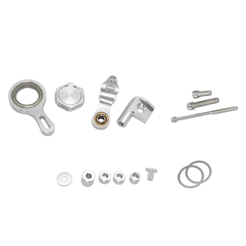 Steering Stabilizer Damper Mounting Support Bracket Kit,Silver 1