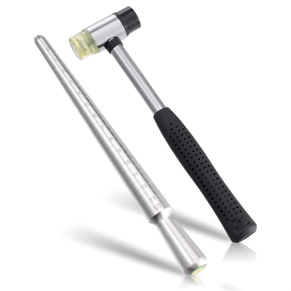 Ring Sizer, Can be Hammered Mandrel and Jewelry Rubber Mallet