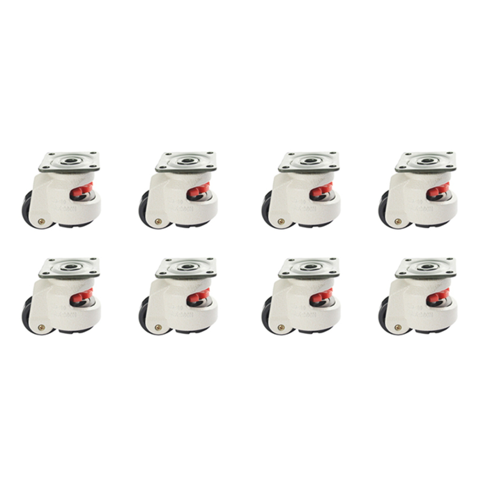 8X Rubber Foot 40F Level Adjustment Equipment Cart Caster 60Kg Load Capacity Furniture Leveling Roller 4853799489312