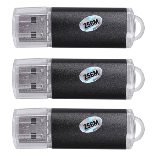 3X 256 MB USB 2.0 Flash U-schijf Zwart