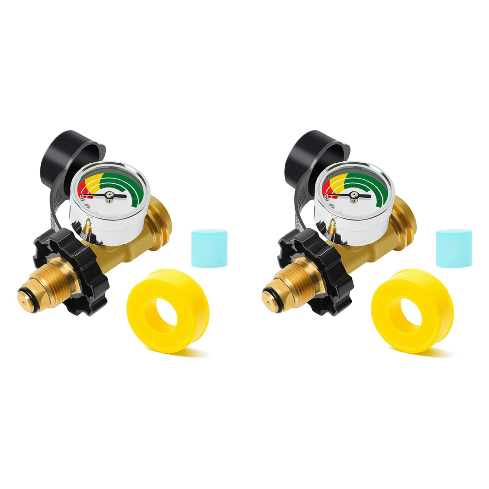 2Pack Propane Tank Gauge With Pol Connection,For 5-100Lb Tank, Stay Accurate At Different Temperatures 4853799474776