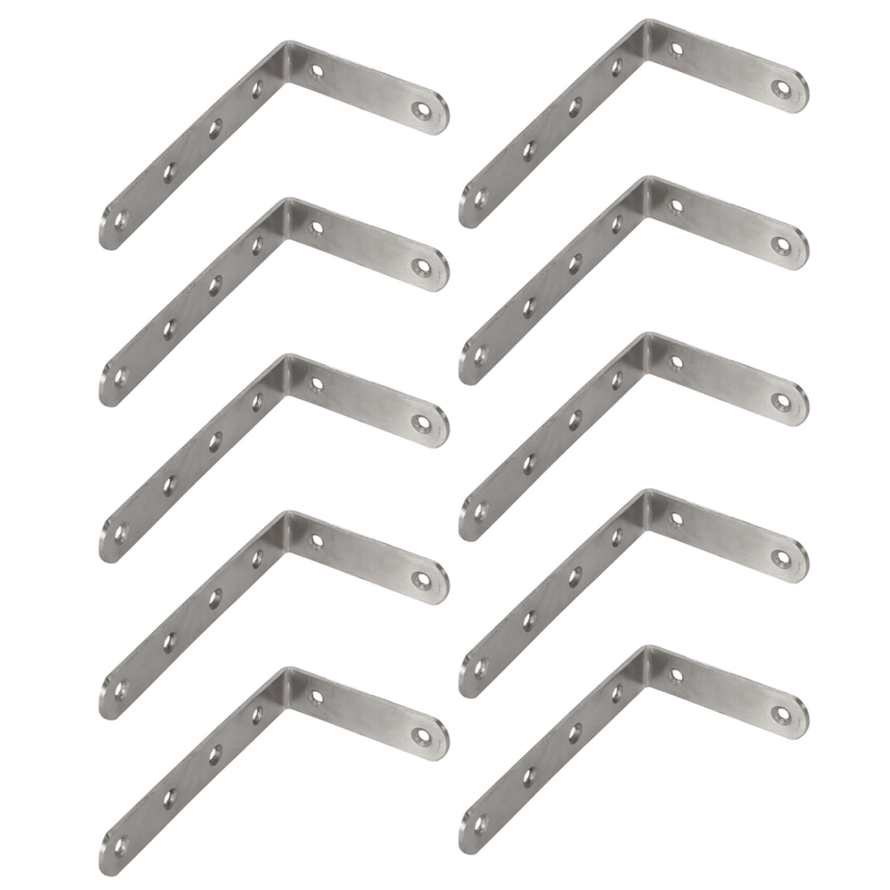 10Pcs 125X75mm L Shape Stainless Steel Shelf Corner Brace Angle Bracket 4853799449903