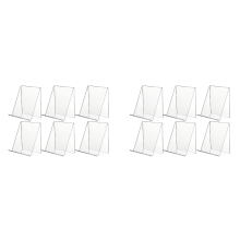 Lot de 12 présentoirs à livres en acrylique, présentoirs transparents, support transparent pour afficher des photos, des bijoux, des montres