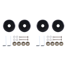 2 sets 55 mm x 18 mm vervangende wielen voor koffers, PU zwenkwielen, koolstofstalen lagers, reparatiesets, zwart